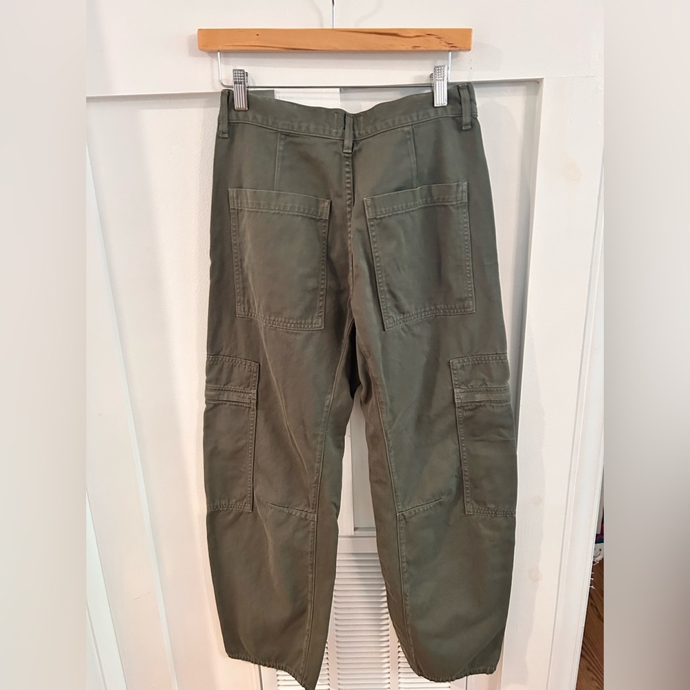 Citizens Of Humanity Olive Green Wide-Leg Cargo Jeans - Picture 6 of 7